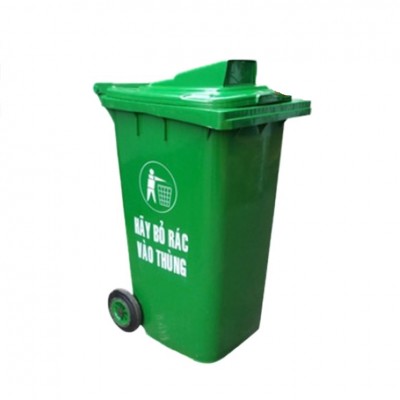 VN-Thùng rác nhựa HPDE 120 lít nắp hở (màu xanh)