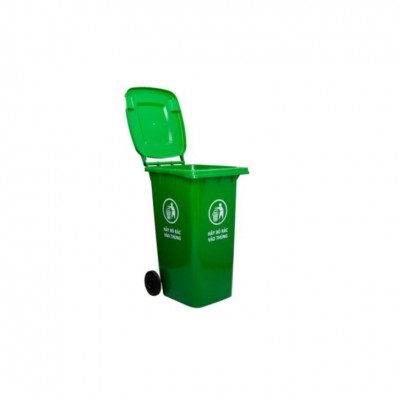 VN-Thùng rác nhựa HPDE 120 lít nắp đậy (màu xanh)